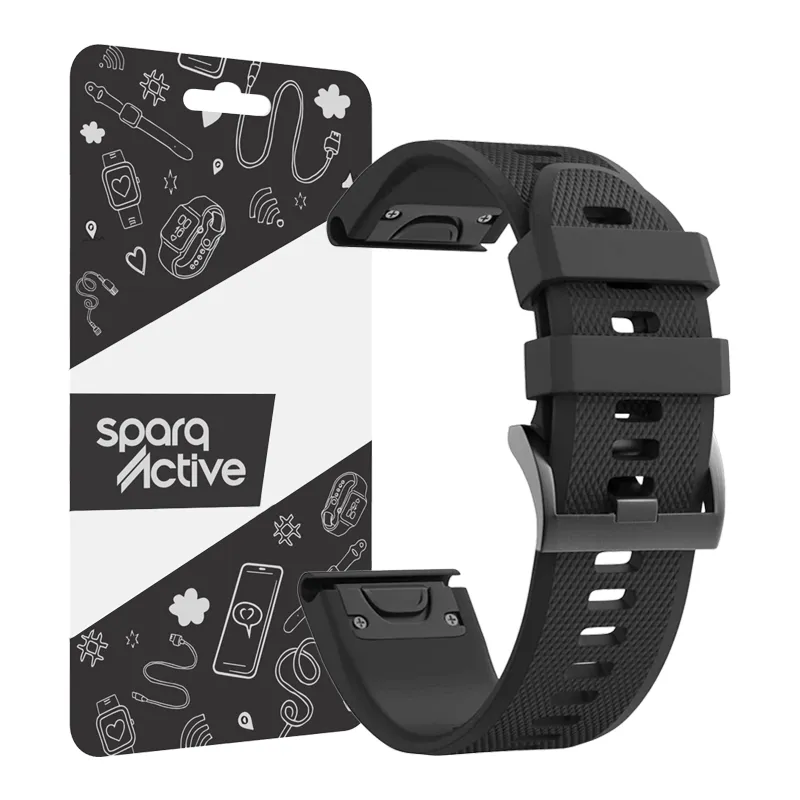 Sparq Active Watch Strap Compatible with Garmin Fenix 5X / 6X / 7X (26mm) - Black