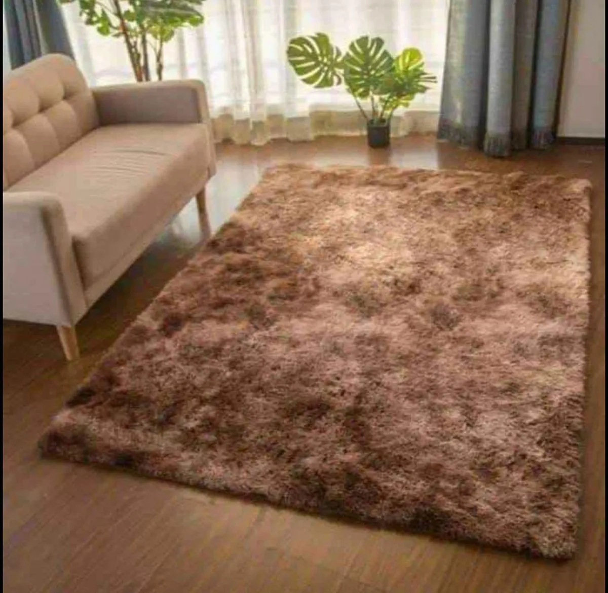 Rug Shaggy Fluffy Carpets Brown