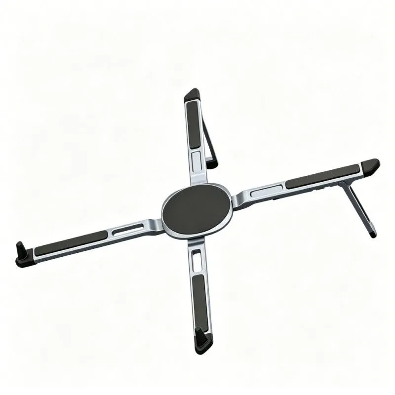 Portable Magnetic Aluminum Laptop Phone Tablet Foldable Support Stand - Grey