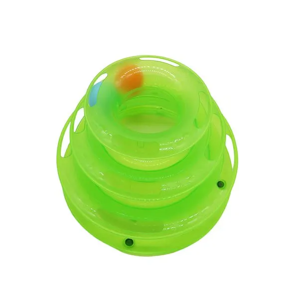 Tower Of Tracks - Interactive Kitty Toy - Green