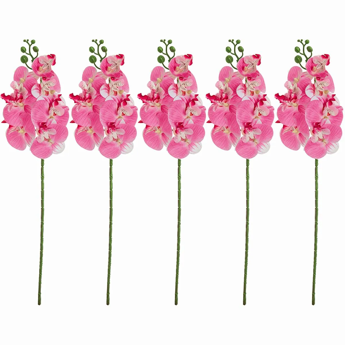 FANTUAN 5PCS Artificial Phalaenopsis Flowers Party Home Desktop Decoration - Pink