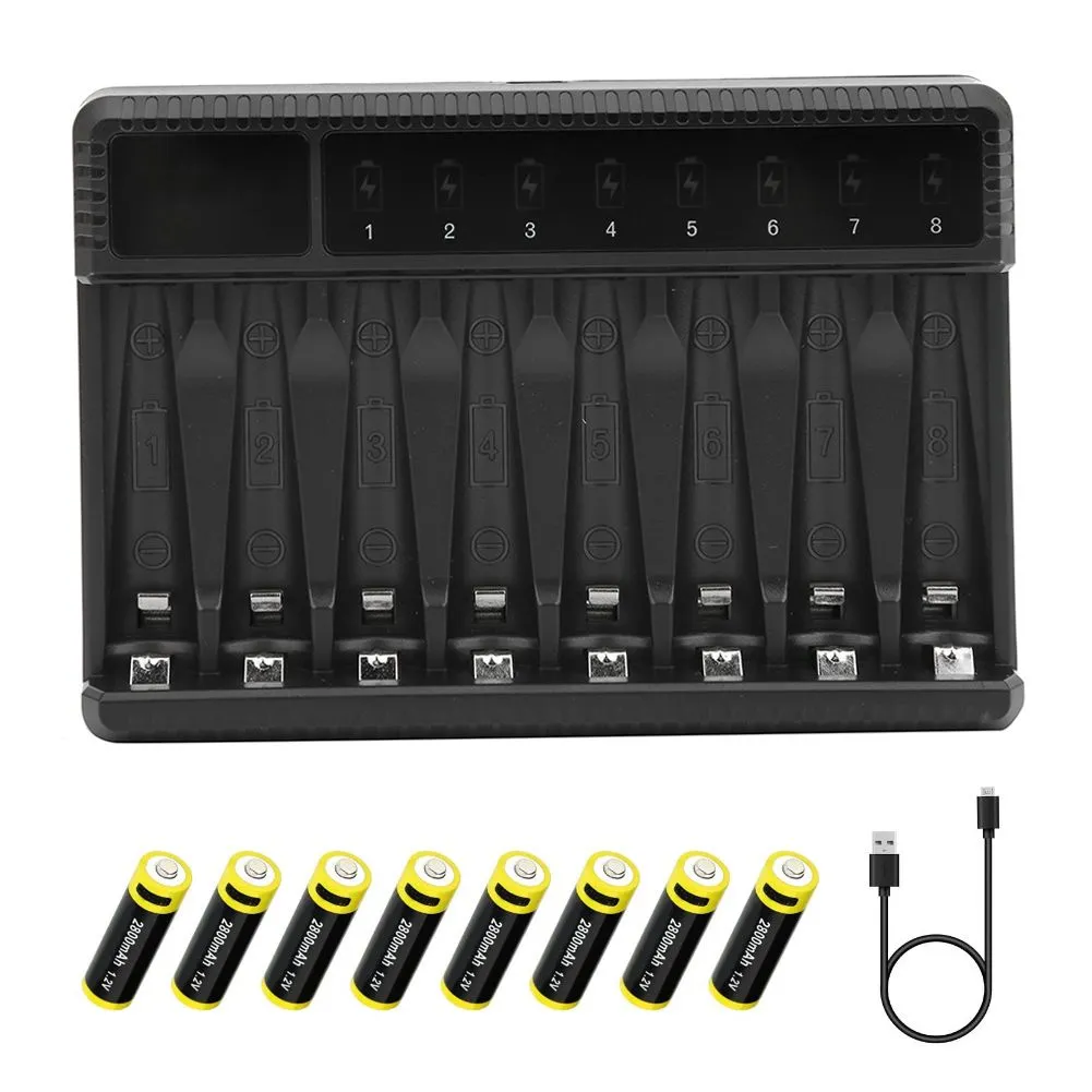 SEIVI 8-slot AA/AAA charger