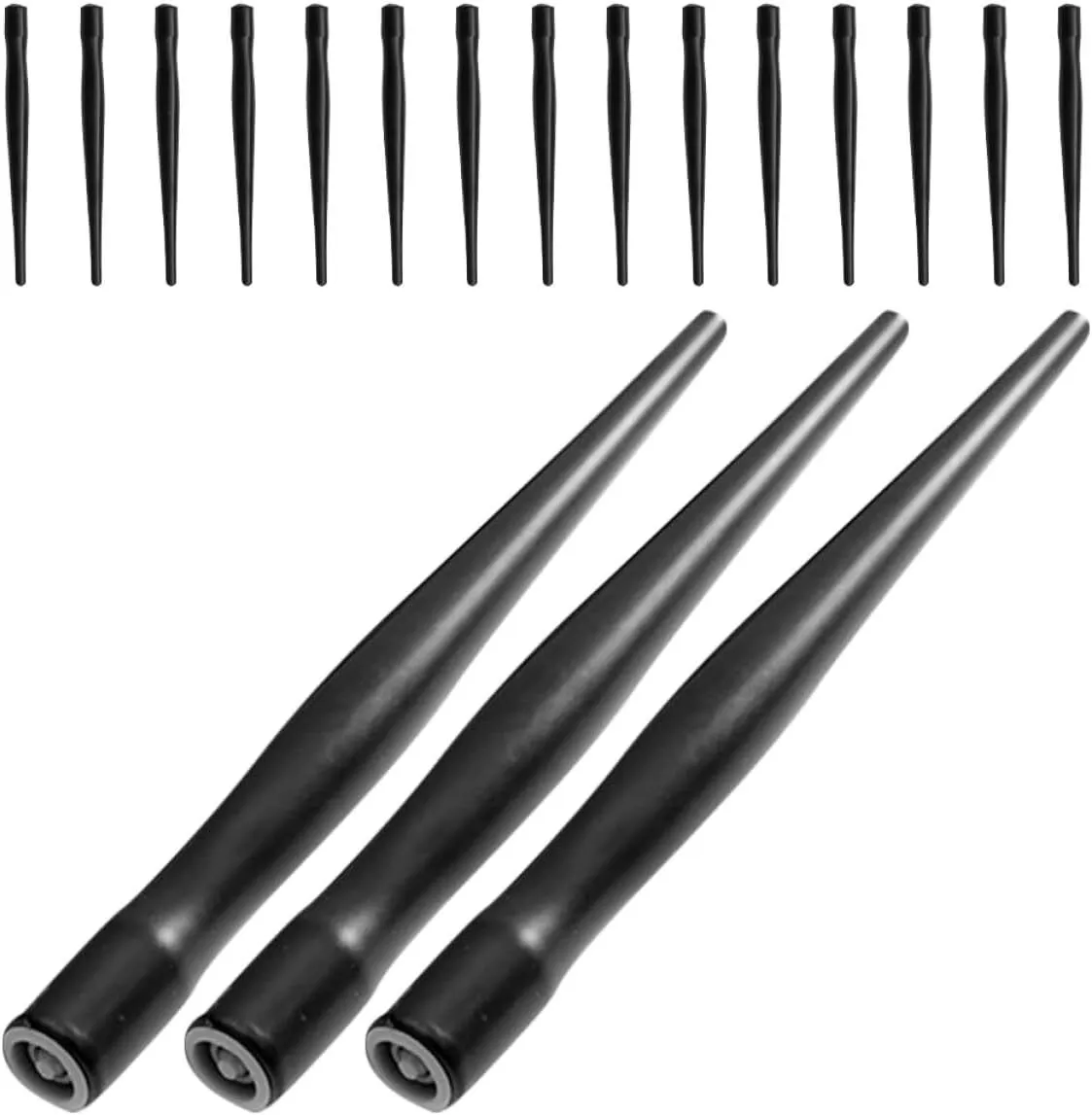 18pcs Holder: Black Plastic Calligraphy Pen Holder For Writing Painting -