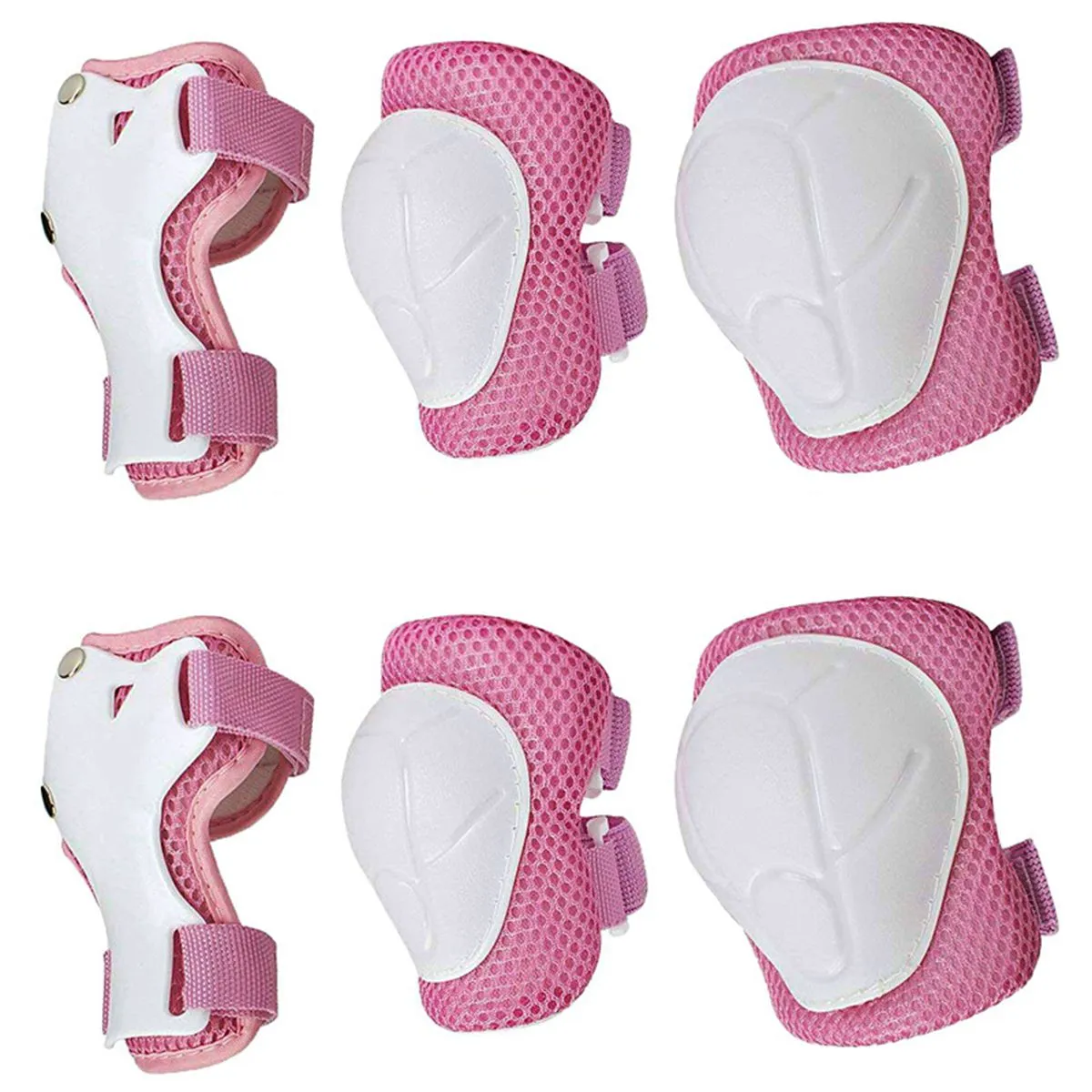 3in1 Kid Adjustable Outdoor Sport Protective Gear Skating Pad BeginnerGift - Pink
