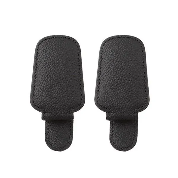 AICOM - 2pcs Car Glasses Holder - Sunglasses & Card Storage Clip - Black