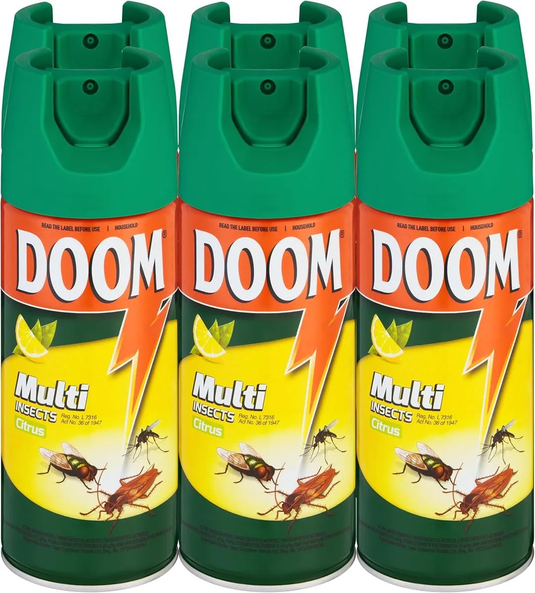 Doom Multi Insects Citrus Aerosol Insecticide 300ml