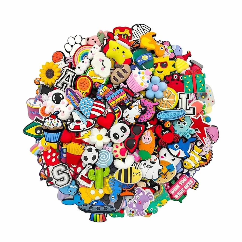 100Pcs Cartoon Shoe Accessory Set,Fashionable, Cool and Cute Styles