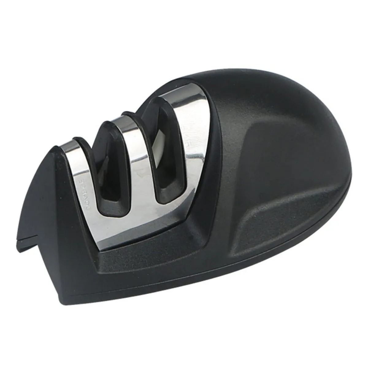 Knife Sharpener, 2-in-1 Manual for Kitchen & Outdoor Knives, Black
