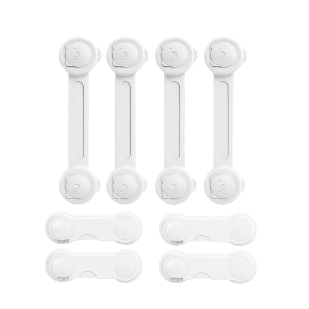 8 Pack - Baby Cupboard Safety Guard Locks - White