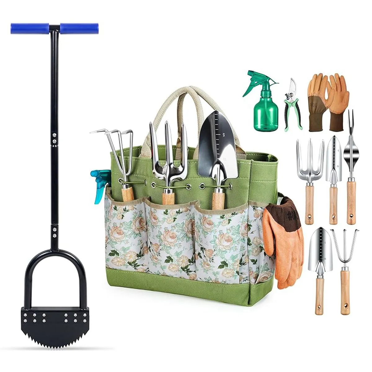 Garden Tool Bag Set,Lawn Tools Kit,Sawtooth Grass Shovel Trimmer,Plant Tool