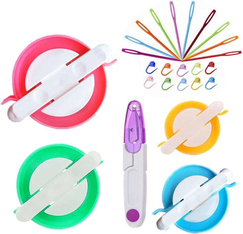 Pompom Maker Kits, Pom pom Knitting Loom Kit Fluff Ball Weaver Needle Craft