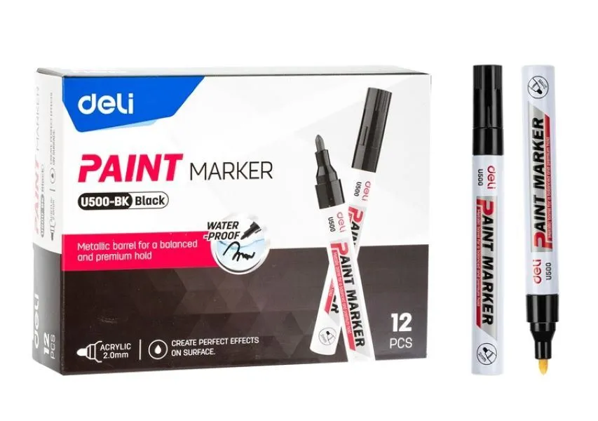 Deli Paint Markers (12pcs) - Black