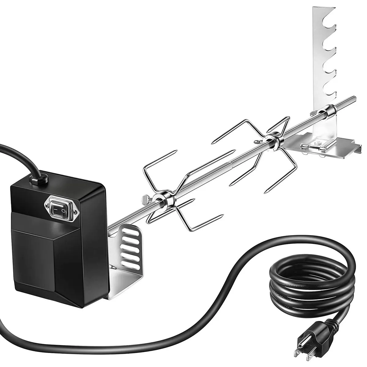 Rotisserie Grill Kit with 71.12 Cm Spray Rod Complete Bracket-Us Plug