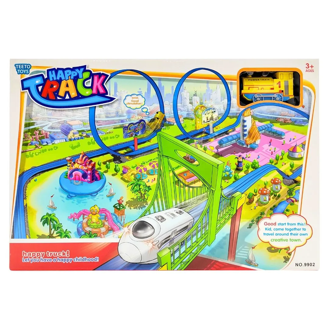 XL Railway Train Loop Playset - DIY Electric Slot Car Track Toy for Boys