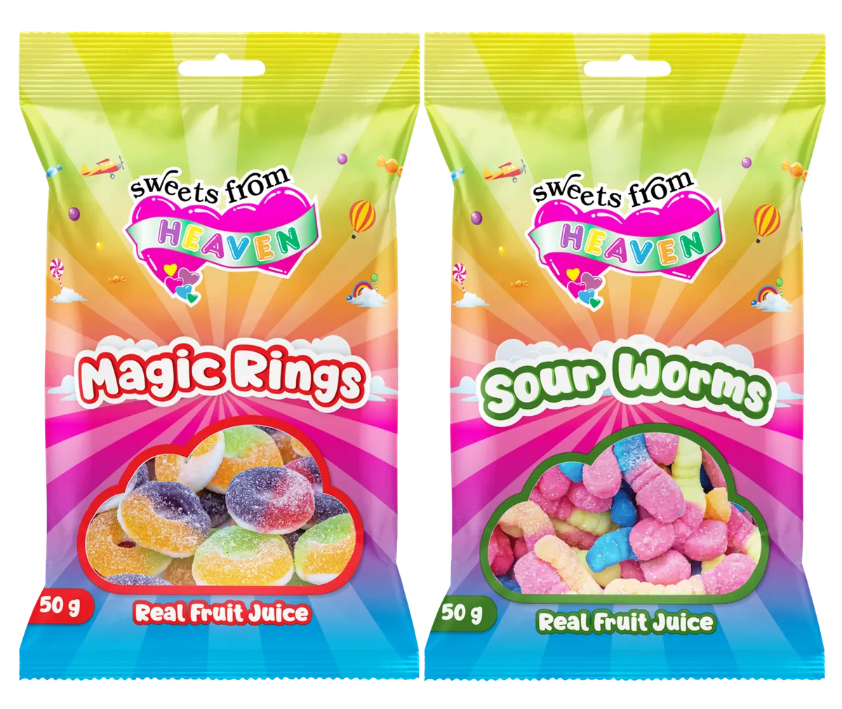 24Pk | Sweets from Heaven | Magic, Worms | Sweets & Chocolate Hampers | 50g