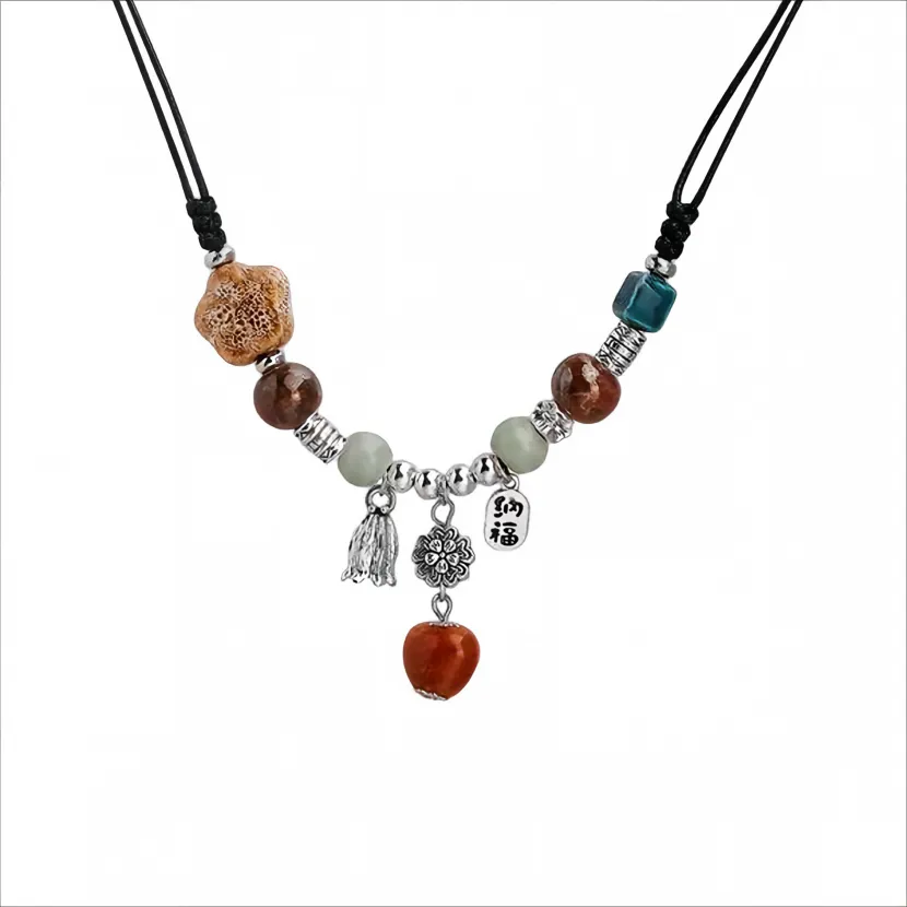 Retro Ethnic Style Versatile Ceramic Beaded Necklace