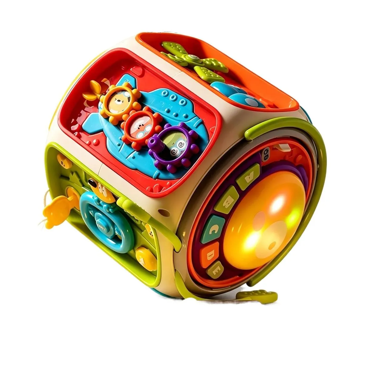 9 Side Baby Drum Toy 0-1 Year Old Soothing Gift - Green