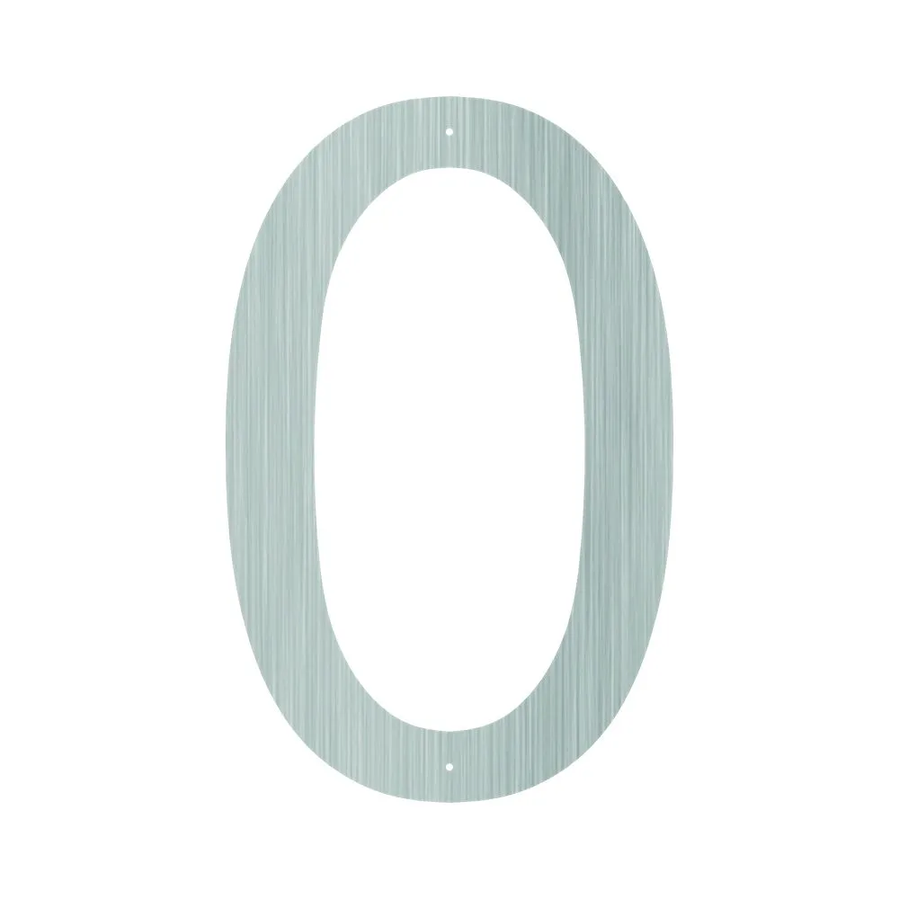 Large House Numbers in Stainless Steel 400mm High - Number 0