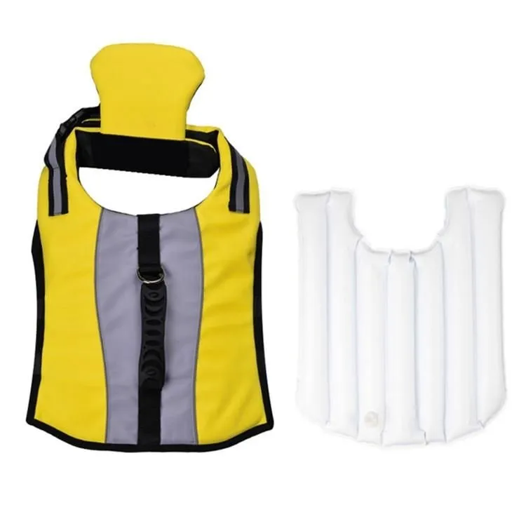 BasicX Inflatable Dog Life Jacket M, High Visibility, Quick-Dry Safety Vest