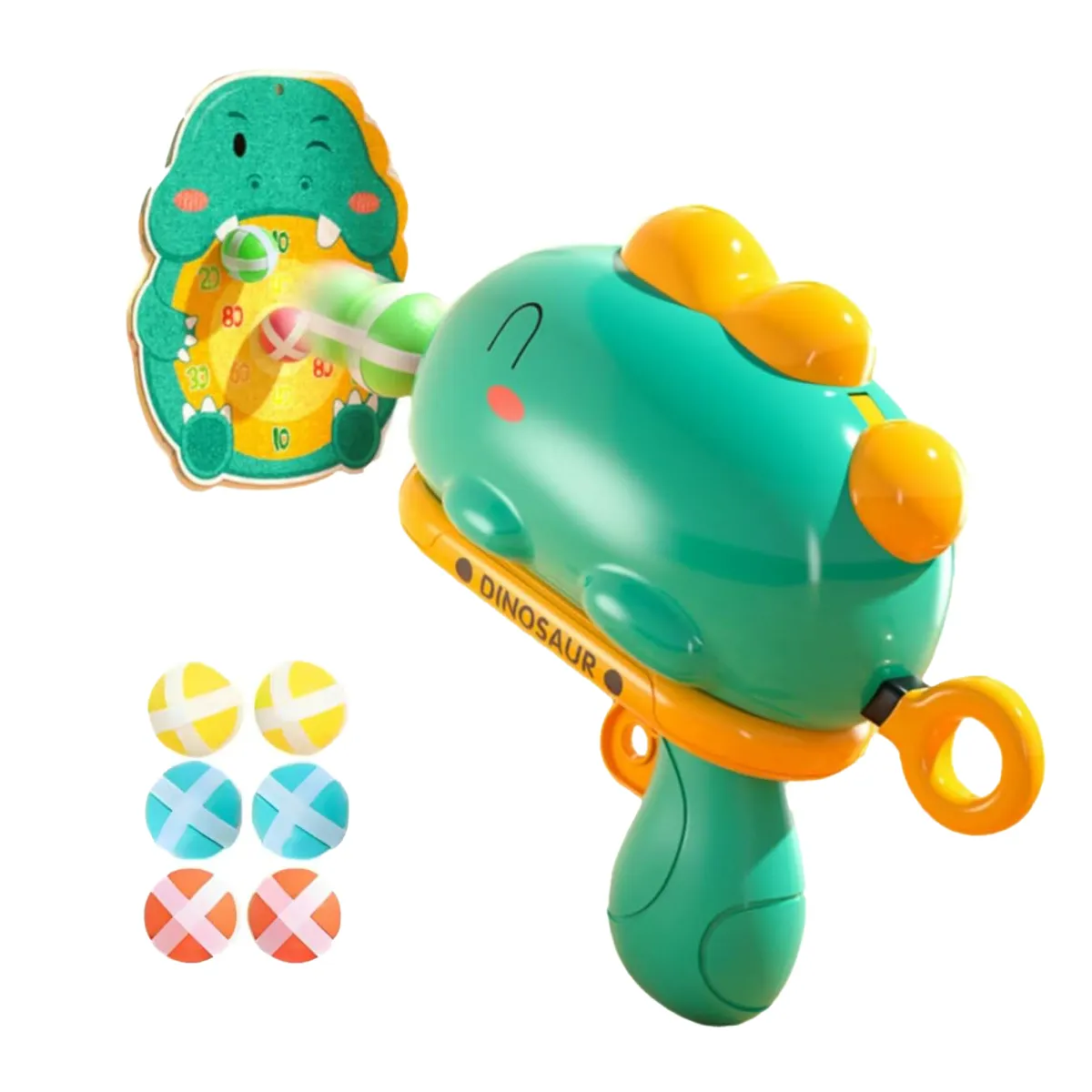 Children's Dinosaur Ball Gun Shooting Toy With Target Sticky Ball