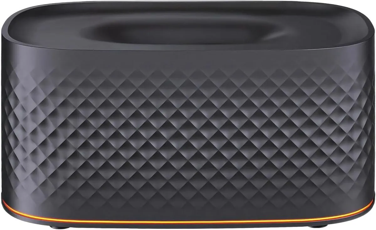 Air Diffuser Humidifier Flame Effect, Essential Oil Diffuser, Home Black