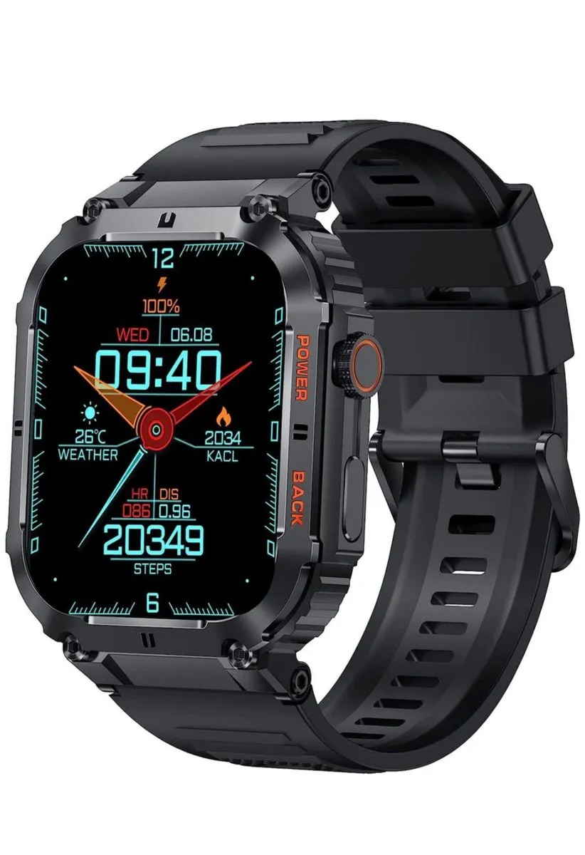 K57 Rugged Military Smartwatch Android/iPhone Fitness Tracker