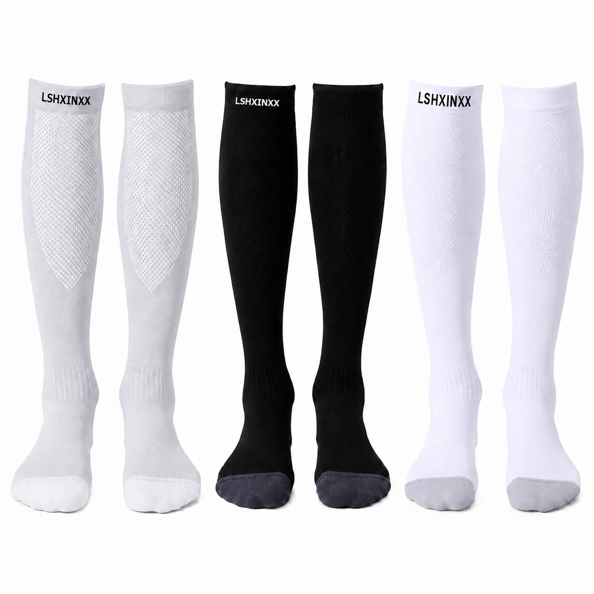3 Pairs Compression Socks for Women and Men (M)