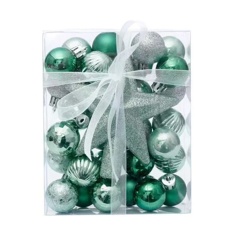 30PCS Painted Tree-Topper Star&Christmas Ball Christmas Tree Decoration Set