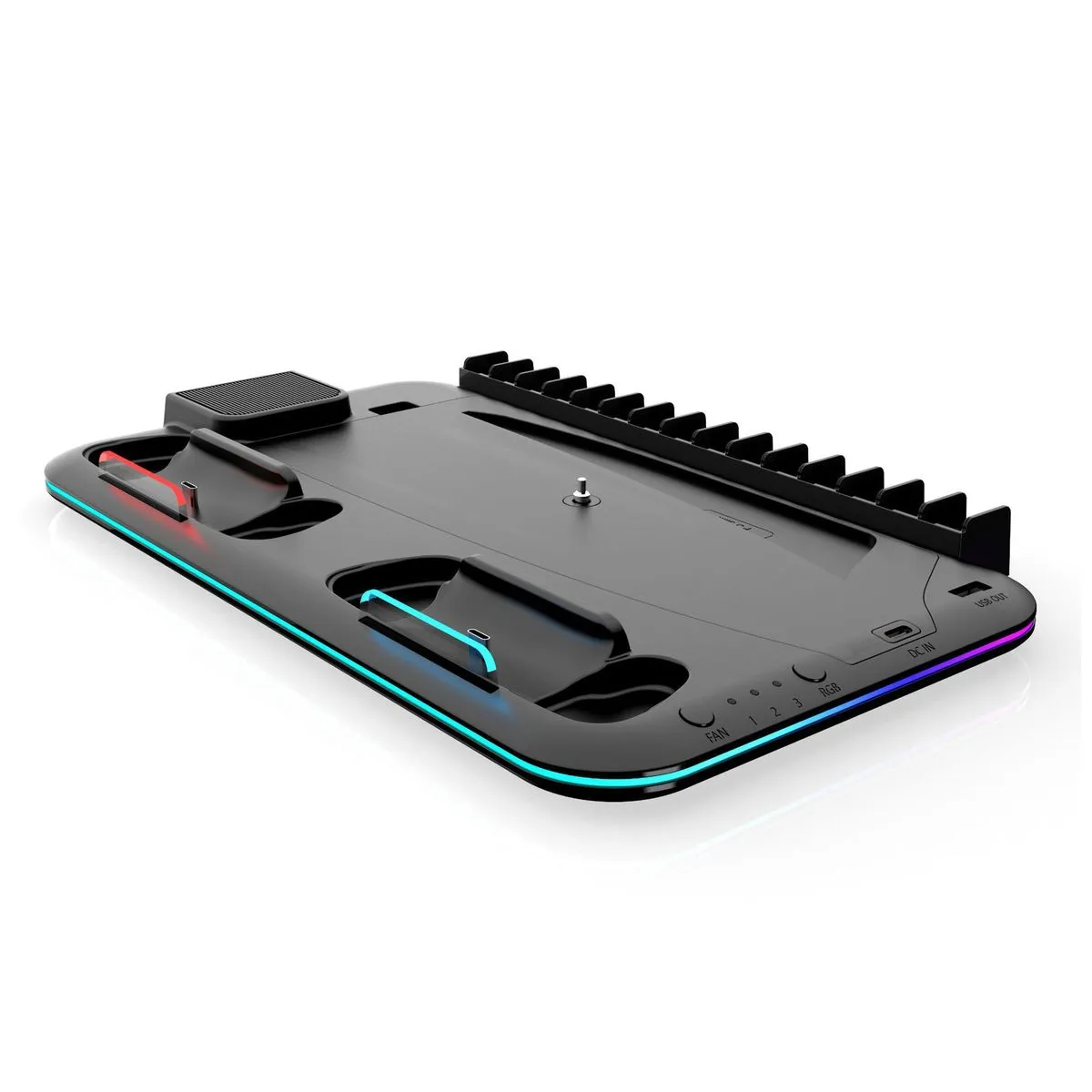 Compliance with PS5 Slim Stand with Cooling and Controller Charging Station - Black