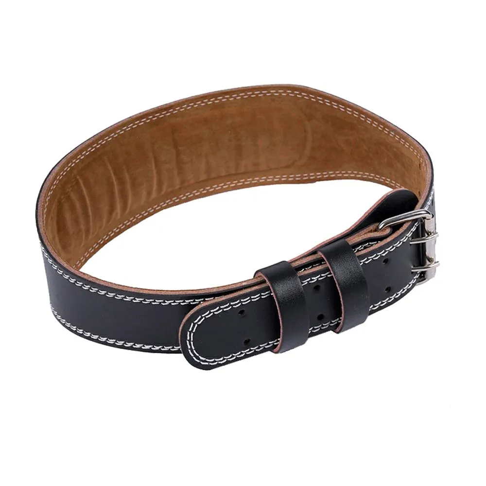 Men&Women Faux Leather Weight Lifting Belt Prong Power Lumbar Waistband-L