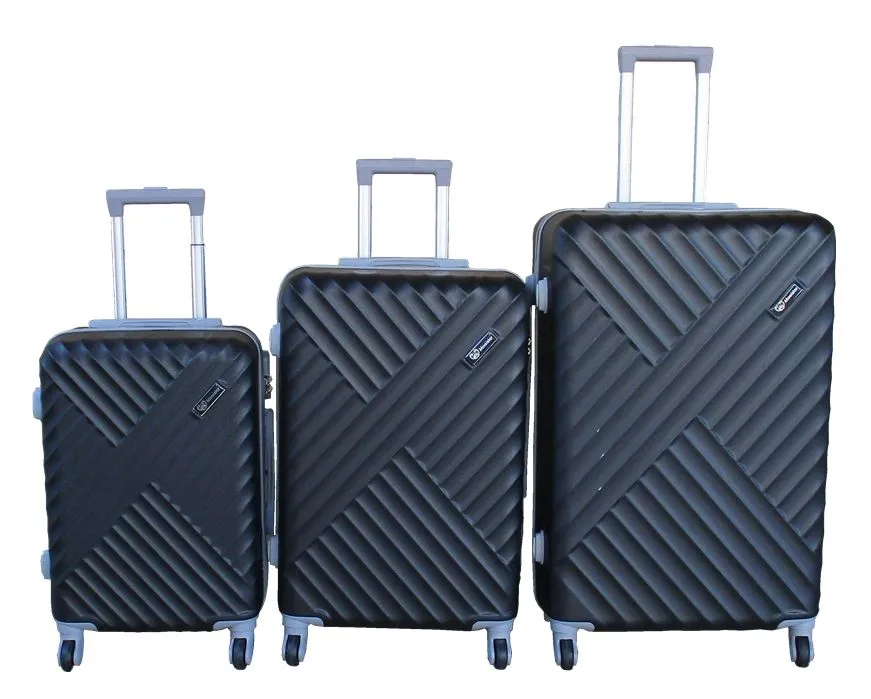 3-Piece Travel Luggage Suitcase Bag Set-Stylish And Convenient - Black