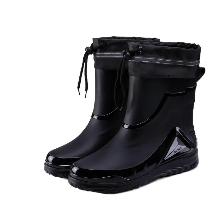 Waterproof Boots Non-Slip Drawstring Rain Boots