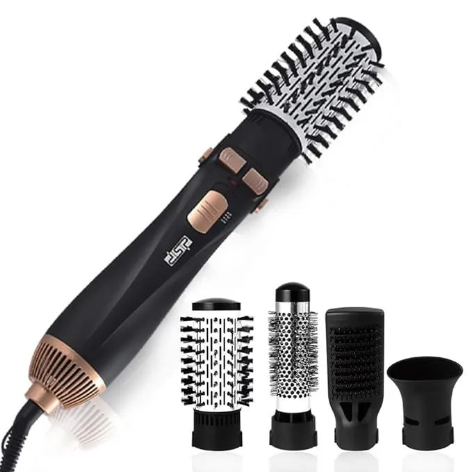 4-in-1 Hot Air Brush with 4 Attachments - Only Big Brush Rotates