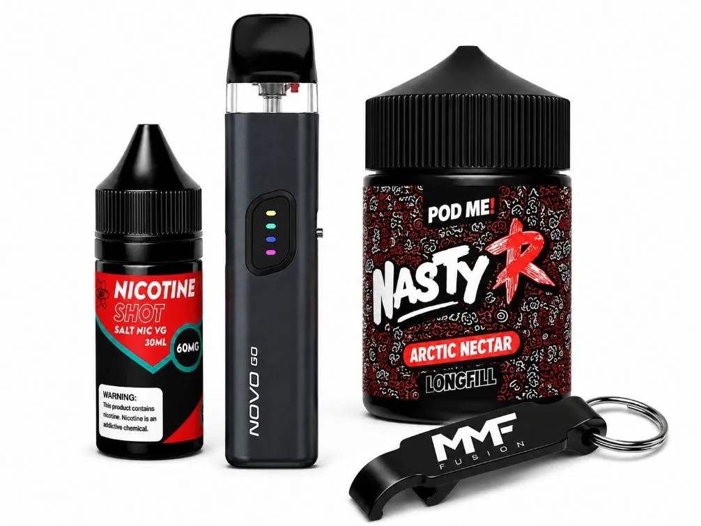 Smok Novo Go MMF Pod Kit Combo - 60ml NastyR Nectar 30MG (Black Device)