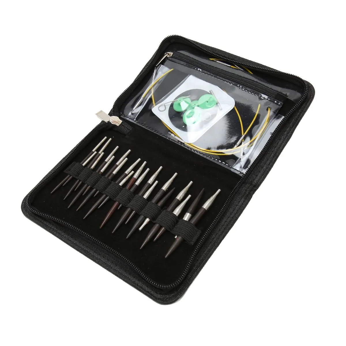 Wooden Interchangeable Knitting Needles Set 3-6.5mm PU Bag