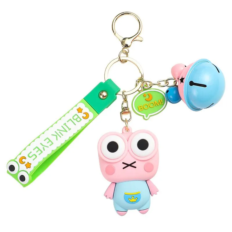 Stress Relief Squeezing Pink Pop-Eye Frog Keychain