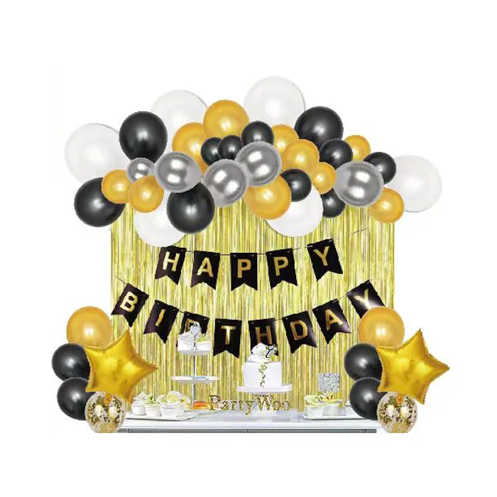 Balloon Arch Garland Kit (All in One Party Decor 53 Pieces) - Gold