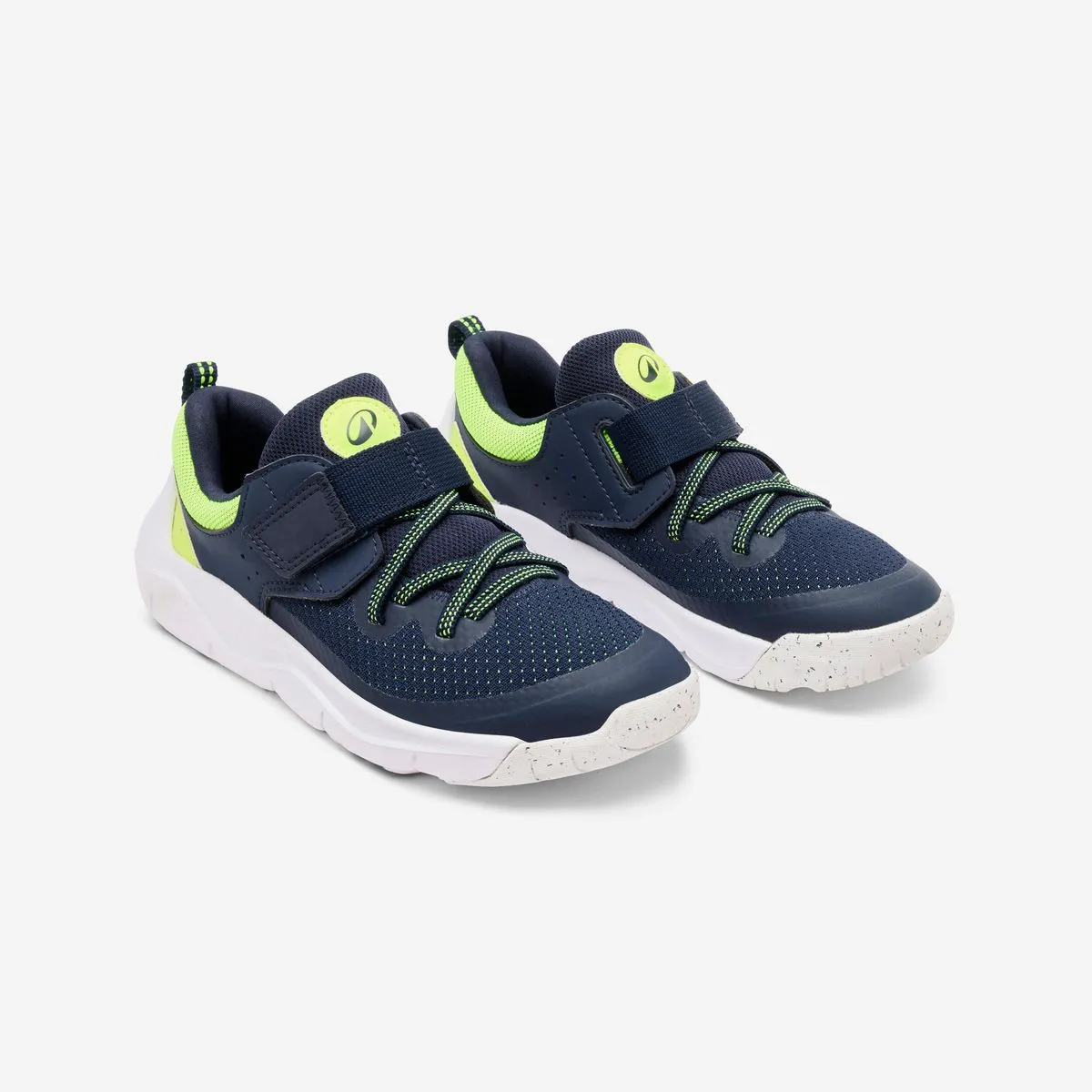 Decathlon Kids' Lightweight Rip-Tab & Elasticated Laces Shoes Playful Fast - Navy & Yellow