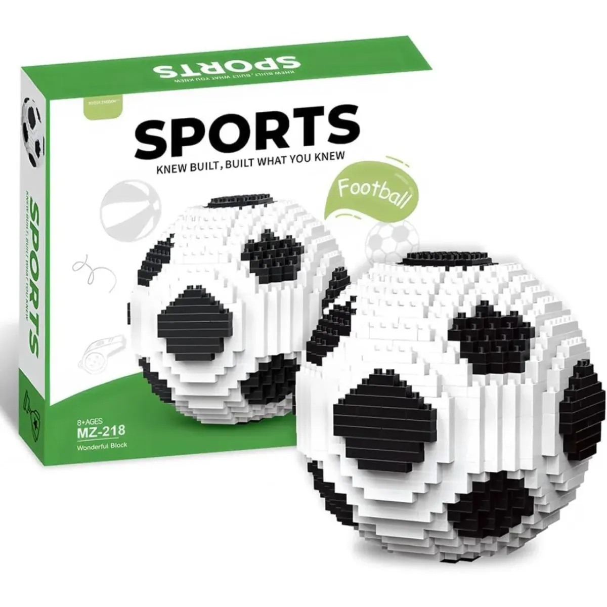 Mini Building Block Soccer Ball Model - 9.6cm