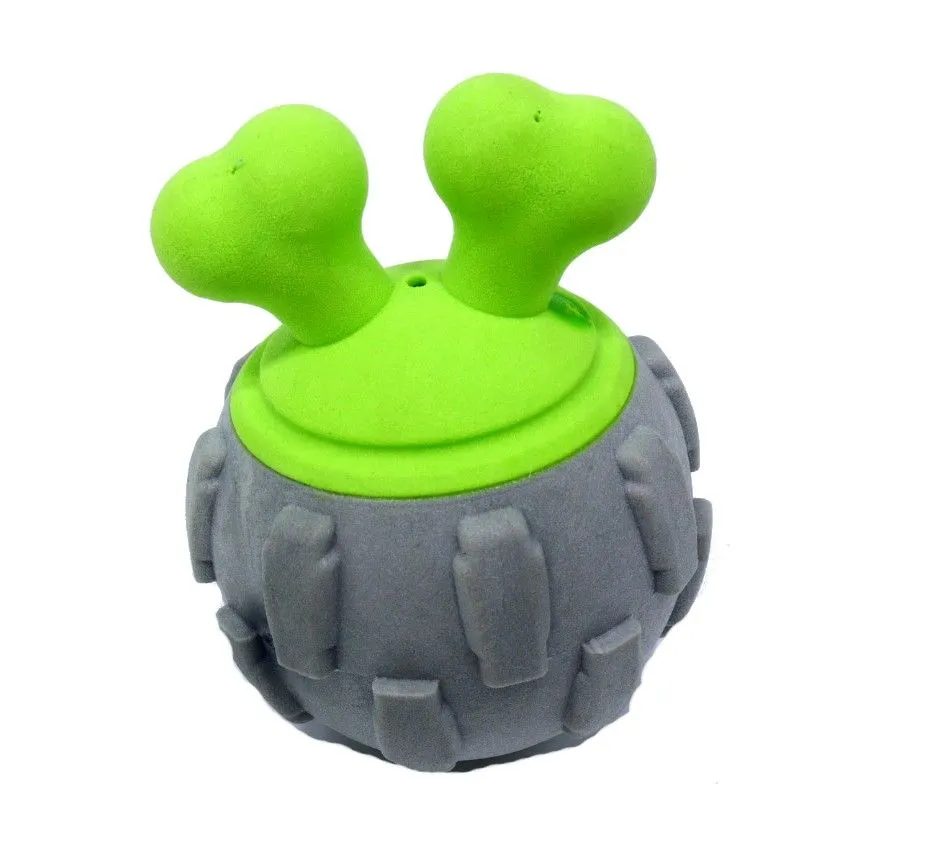 Ultra Durable Rubber Squeaky Dog Ball With Ears Pet Chew Resistant Toy