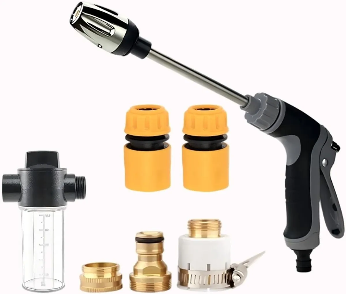 High-Pressure Garden Hose Gun - 3 Nozzles for Car & Outdoor Cleaning (1pc)