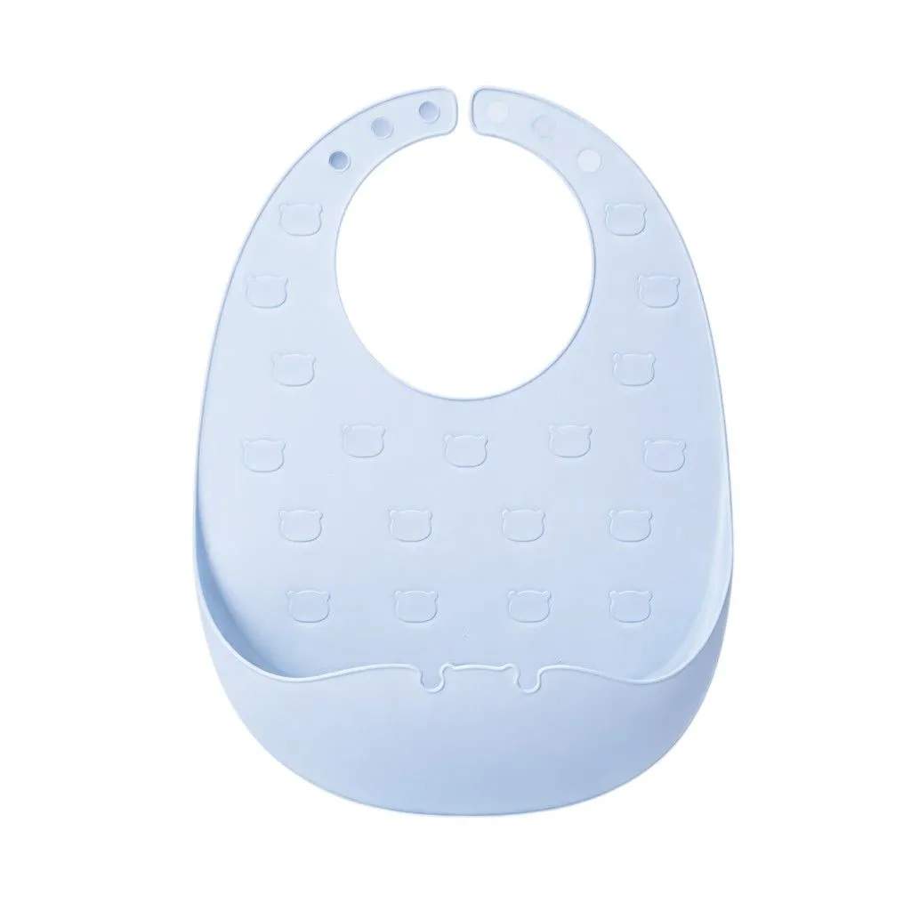 2 Pack - Silicone Baby Feeding Bib For Babies & Toddlers - Blue