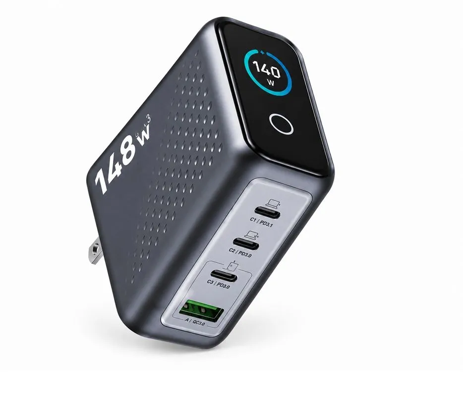 148W Fast Charging Station 5-in1 MultiPort USB-C PD USB-A Desktop Charger