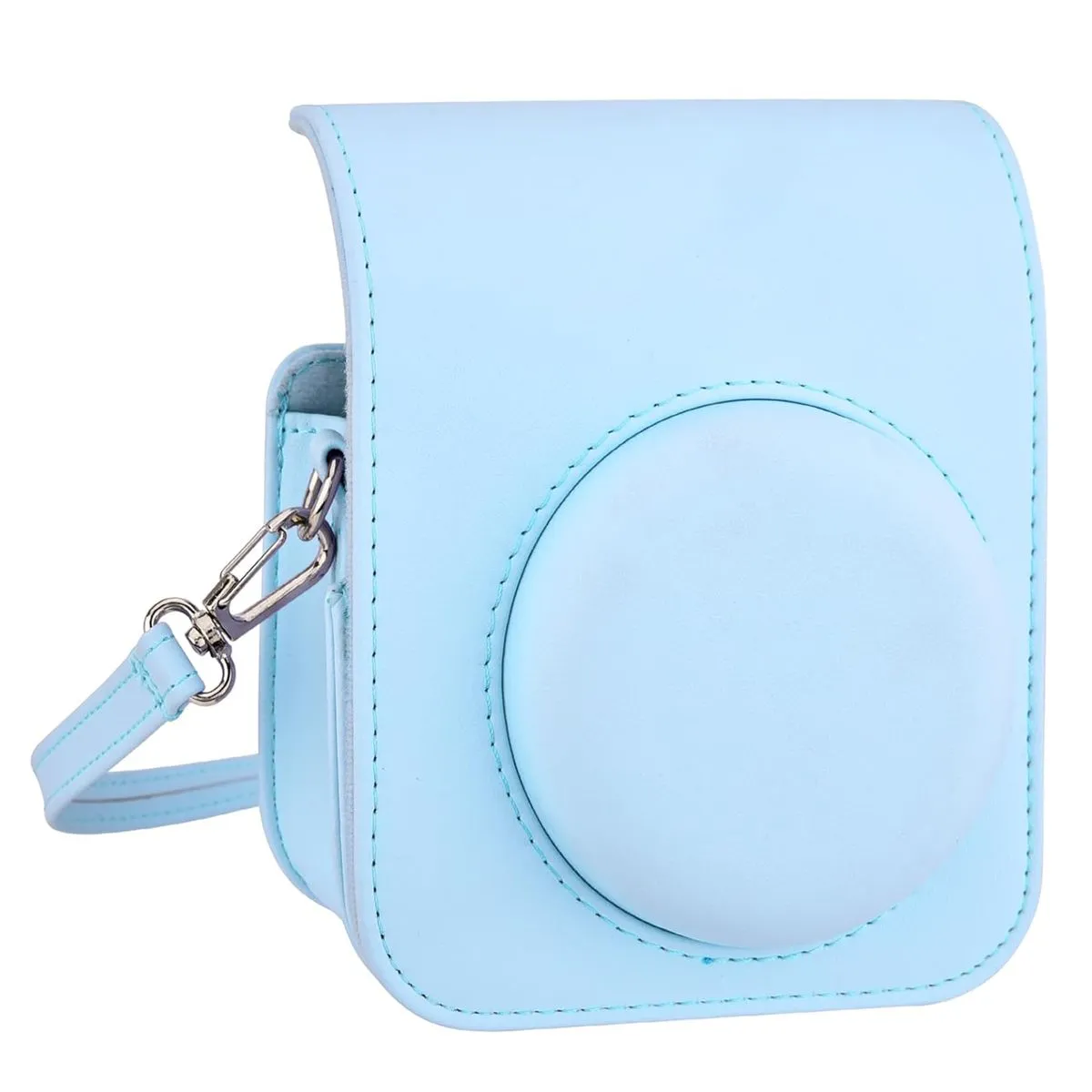 PU Leather Camera Case for Fujifilm Instax Mini 12 with Adjustable Strap - Blue