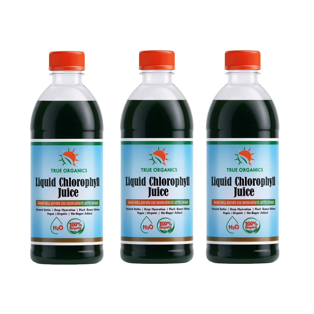 3 Pack of 500ml True Organics Liquid Chlorophyll Juice