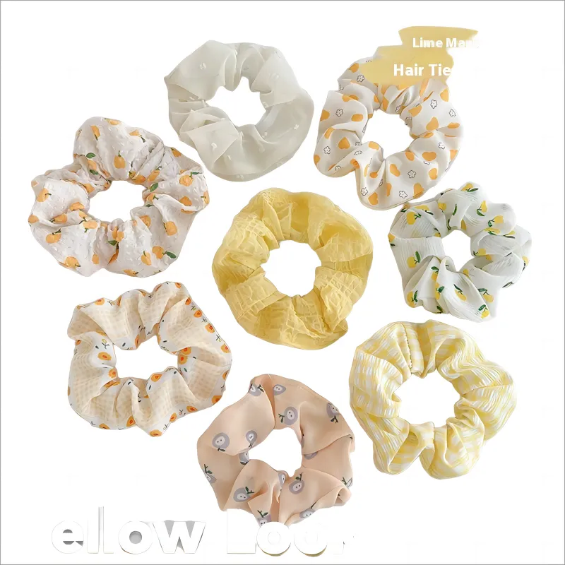 Women's Hairbands, Hair Ties With Flower Elastic Bands, 8-pack - Lime Mango
