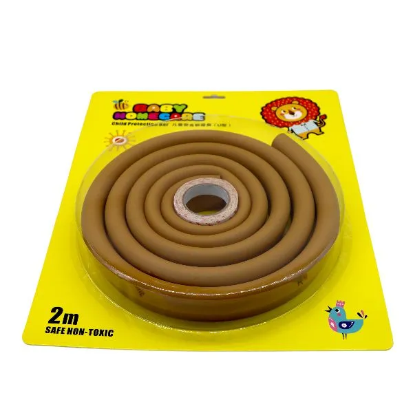 2M x 4Cm - Kids Safety Foam Rubber Bumper Strip - Dark Brown