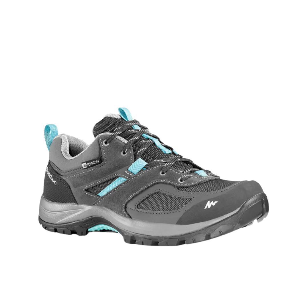 Quechua Women's Waterproof Mountain Walking Shoes - MH100 - Grey/Blue