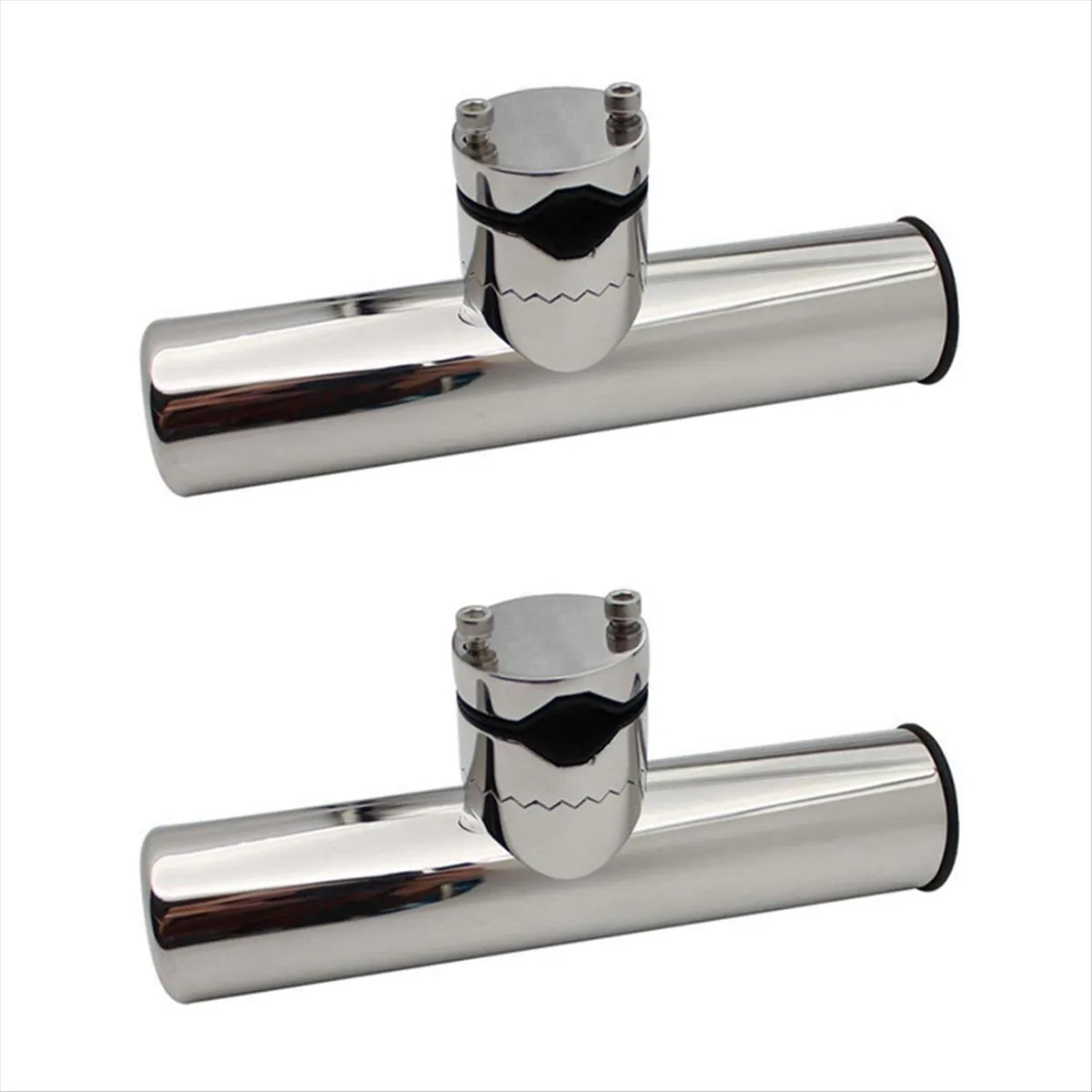 2 Pc Marine Boat Fishing Rod Holder Clamp-On Rail Marine Rod Pod