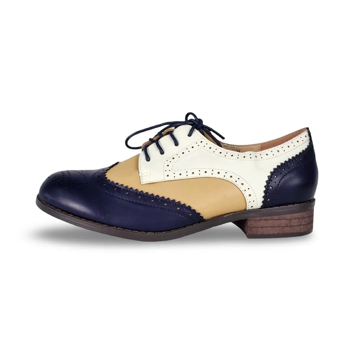 Women, Girls Blue-Brown Sole Loafer Classic And Casual PU Buckle Strap-Up